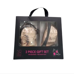 No Boundaries Shiny Mini Backpack & Fanny Pack Gift Set.Use As Wristlet Or Ankle